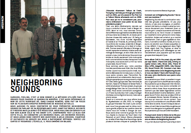 #WFENECMAG / N°59 : #INTERVIEW #CAROUSELFEELING p.74 avec les Norvégiens de @NeighborSounds -> w-fenec.org #NeighboringSounds #Rock #emo #emorock
