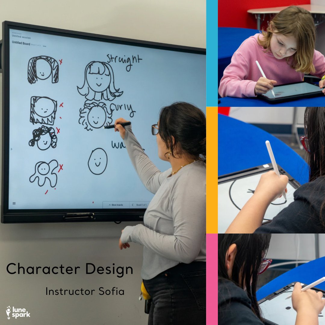 LuneSpark's tweet image. Sofia’s character design class working on how to draw hair this week 😍

#lunespark #artclass #digitalartclass #apexartists #apexmoms #apexdads #characterdesign #characterdesignclass #drawinghair #drawinghairtutorial