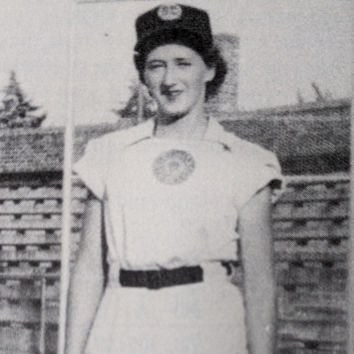 Mary Moore, 2B for the Battle Creek Belles, pictured at Bailey Park. #WomensHistoryMonth #AAGPBL #ALOTO