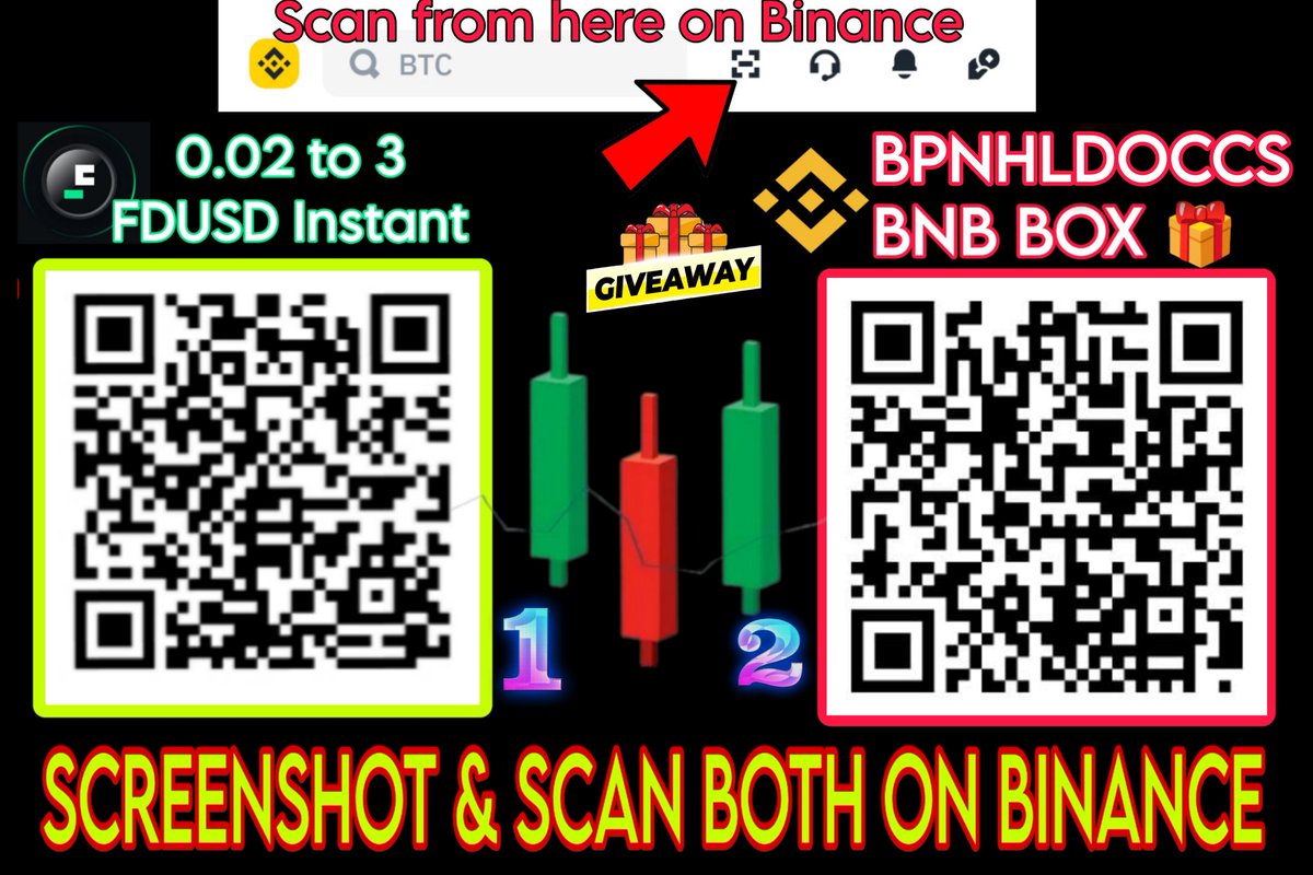 2 QR , 2 GIFTS SCAN ON BINANCE GET FDUSD & BNB 🔥 1. s.binance.com/mYg20v8W 2. s.binance.com/4YKr3xvB 3. BPNHLDOCCS #Binance #100gh #GiveawayAlert #btc #bnb #cryptocurrencies