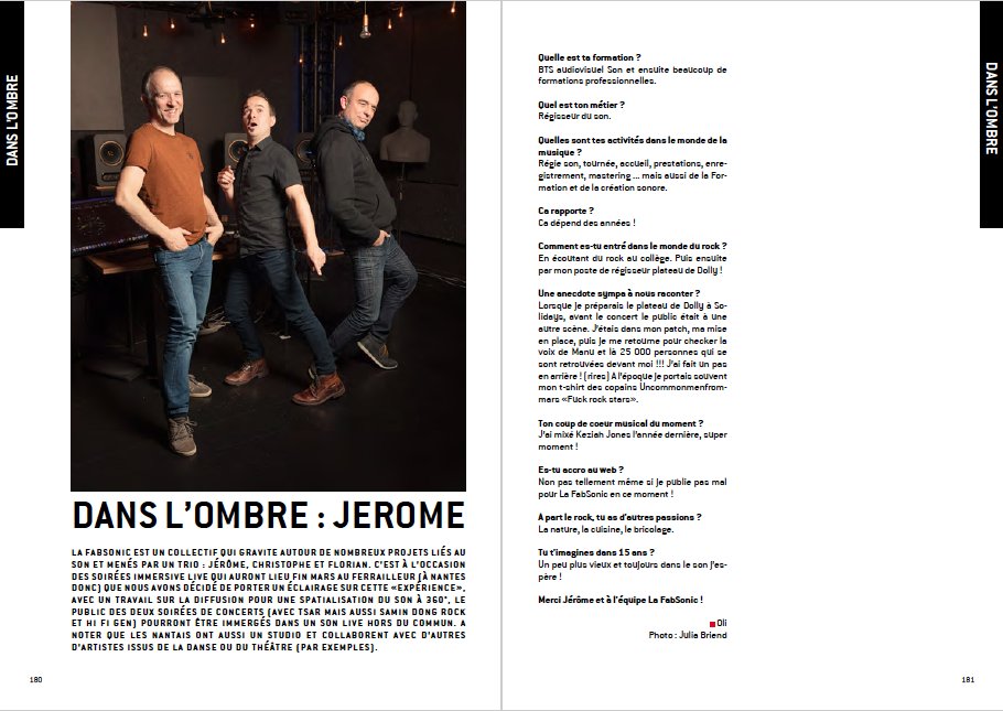 #WFENECMAG / N°59 : #INTERVIEW #DANSLOMBRE p.180 de Jerome de La FabSonic 
-> w-fenec.org 

#LaFabSonic