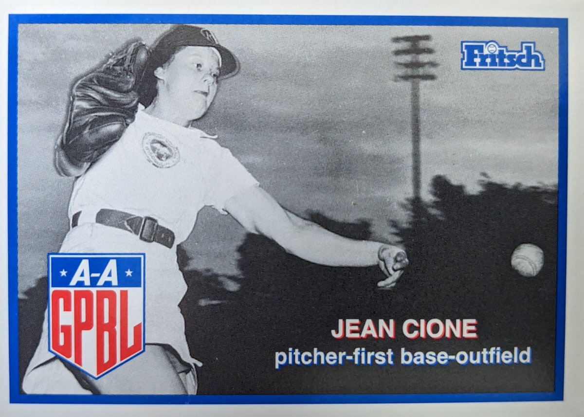 Jean Cione was a versatile AAGPBL veteran, playing 1B, OF, and pitching for several teams, including Battle Creek. The Rockford, IL native spent 10 years in the league and was a champion with the 1945 Peaches. #WomensHistoryMonth #ALOTO