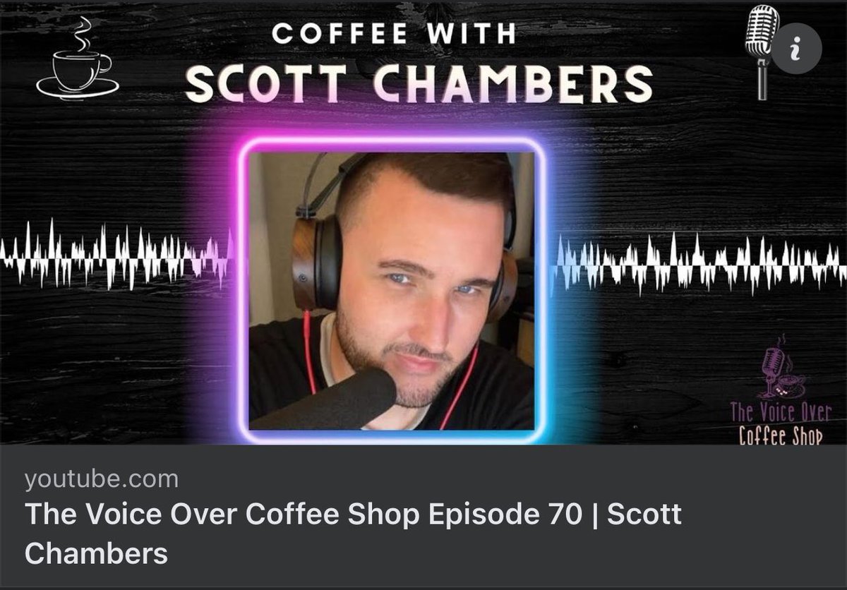 Thanks to my friend <a href="/DrewMorrisonVO/">Andrew Morrison</a> for having me on The Voice Over Coffee Shop Podcast. I had a great time sharing details about my career path as a voice actor. bit.ly/48I2vNI