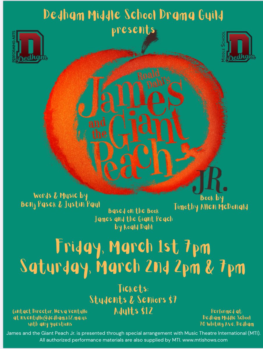 Congratulations to the cast and crew of DMS’s James and the Giant Peach!