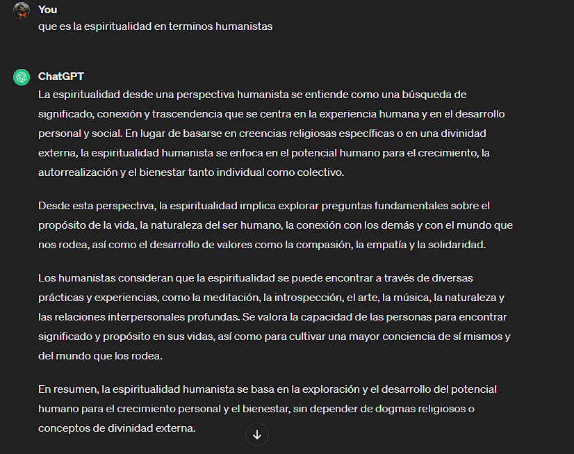 Lichu_0's tweet photo. @Dante_ReRe @DalasReview preguntemosle a chat gpt a ver que piensa
le puse en terminos humanistas para que me hable desde un punto de vista científico-filosófico y no religioso.
En estos términos, se puede decir que la espiritualidad de Dalas gira en torno a descubrir aquello que detenga por completo el+ https://t.co/HnQbilrncO