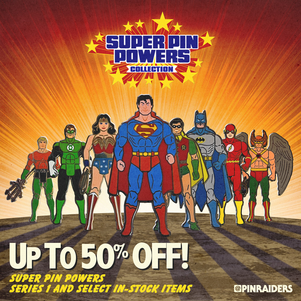 Our #SuperPinPowers SERIES 1 selection will be retired soon, along with a few other characters, so we’ve decided to discount the remaining stock up to 50% OFF!

pinraiders.ecwid.com/SUPER-PIN-POWE…

#PinRaiders 🙏😎👍