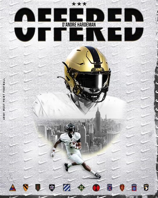 Dhardemanjr's tweet photo. #AGTG Truly BLESSED to have earned my 12th D1 offer from Army West Point 🫡 !! #GoArmy @cblackshear @LLAJ80 @RecruitEastside 

@Perroni247 @MikeRoach247 @SWiltfong247 https://t.co/Hz0Lze59o5