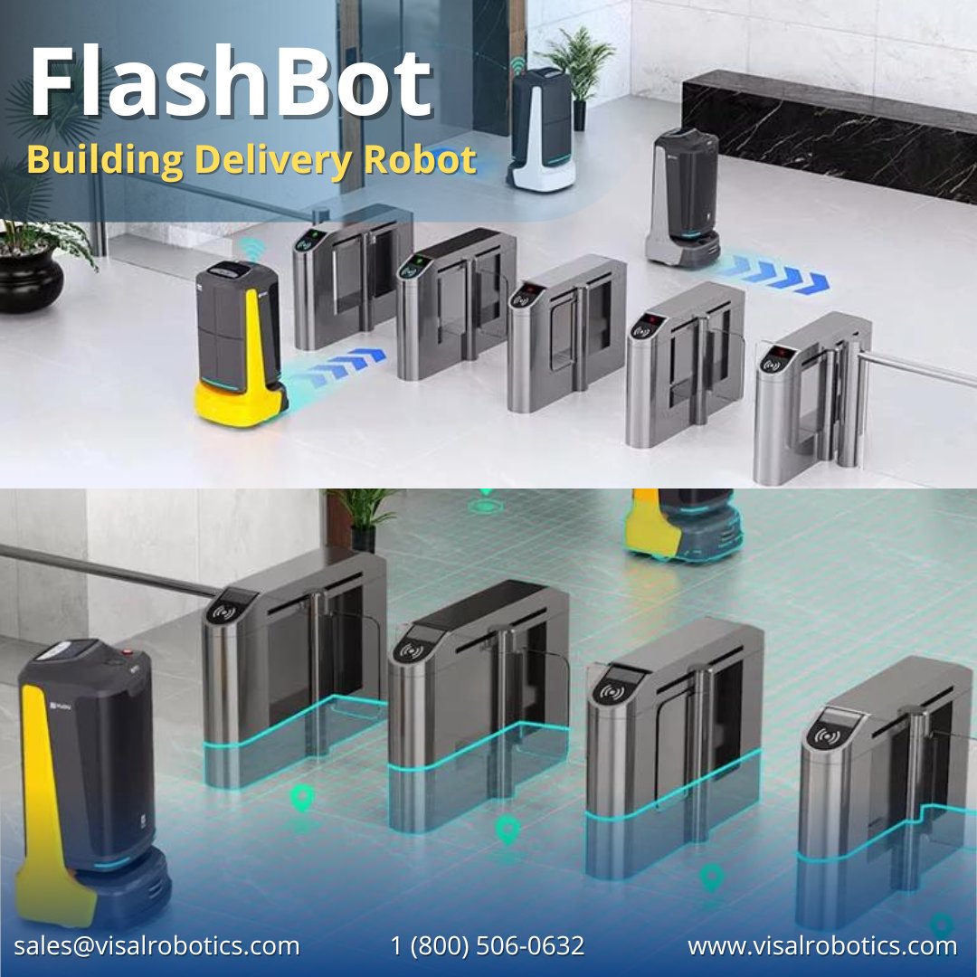 VisalRobotics's tweet photo. #FlashBot is Pudu’s latest building delivery robot that can take the elevator to provide safe and reliable room delivery. 

👉More info at: https://t.co/bOIqRu1FB2
 
#deliveryrobot #pudurobotics #robothotel #pudu https://t.co/TuqdUZAIQX