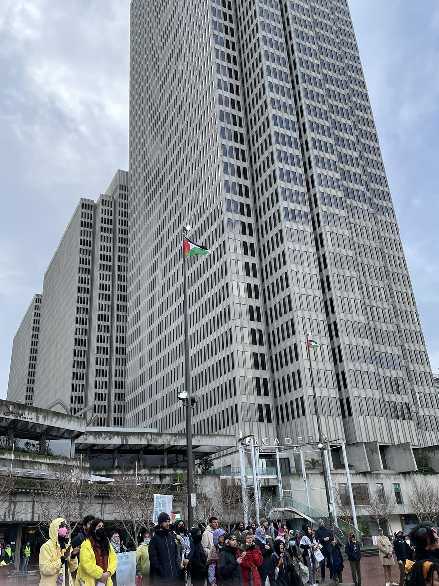 EARLIER TODAY at Harry Bridges Plaza in San Francisco, CA. More than 10k people showed up in support of Palestinians in Gaza calling for an end to the genocide. 

#HandsOffRafah