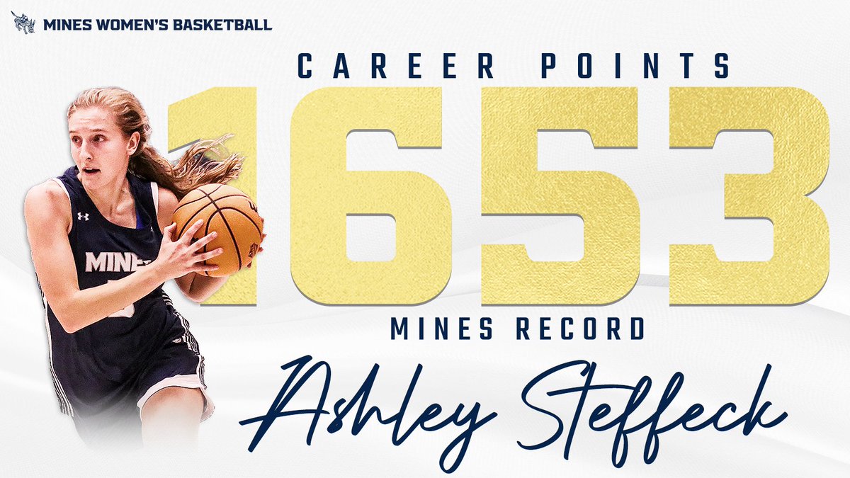 MinesWBB's tweet image. ⚒️ 𝗥𝗘𝗖𝗢𝗥𝗗 𝗔𝗟𝗘𝗥𝗧 ⚒️

First she took down the all-time assists record. Now, Ashley Steffeck is the all-time leading scorer in program history - already up to 16 points in the first half against Fort Lewis. #HelluvaEngineer