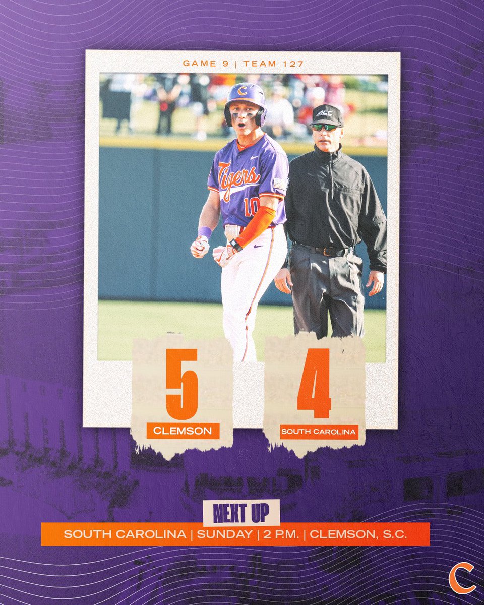 THE TIGERS WALK IT OFF!🔥🐅 #Clemson defeats No. 12 South Carolina in Segra Park!