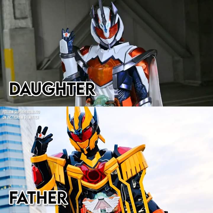 Super Hero max id

Father and Daughter

#KamenriderGotchard 
#仮面ライダーガッチャード
#KamenriderMajade
#仮面ライダーマジェード