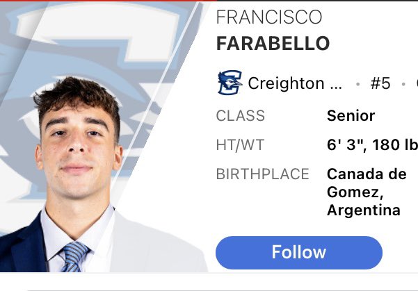ChrisfromOmies's tweet photo. Farabello shot 100% from the field today with 12 points and played great Defense. What a way to cap his career at Creighton in Omaha. Que Jugador es el! #gojays #bigeast https://t.co/Lwu5N0Hbuz