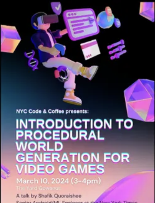 Looking forward to speaking at this event next week on an 'Introduction to Procedural World Generation for Video Games' Been interested in procedural world generation for a while now. It's a complex and vast subject so just talking basics: 3/10/2024 #ai meetup.com/new-york-code-…