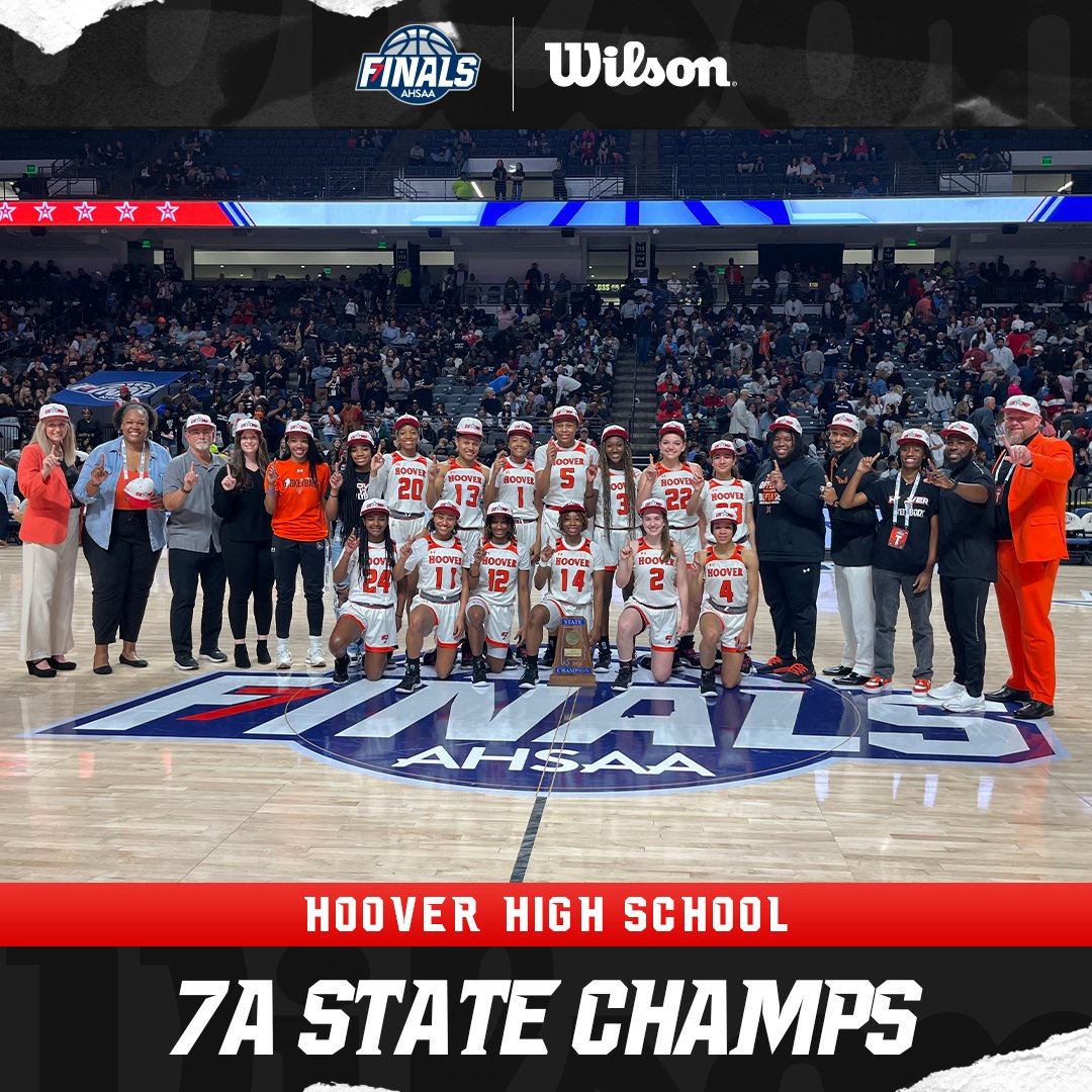 AHSAA State Finals (@ahsaa_hoops) on Twitter photo The <a href="/HooverLadyBucs/">Hoover Lady Bucs</a> are Alabama's 2024 #7AGirls @WilsonSportingG #AHSAA State Champions! 🏆
#StateFinals | #Ball4ItAll | @WilsonSportingG | #7A | <a href="/LegacyArena/">Legacy Arena</a> | <a href="/AHSAAUpdates/">AHSAA</a> The <a href="/HooverLadyBucs/">Hoover Lady Bucs</a> are Alabama's 2024 #7AGirls @WilsonSportingG #AHSAA State Champions! 🏆
#StateFinals | #Ball4ItAll | @WilsonSportingG | #7A | <a href="/LegacyArena/">Legacy Arena</a> | <a href="/AHSAAUpdates/">AHSAA</a>