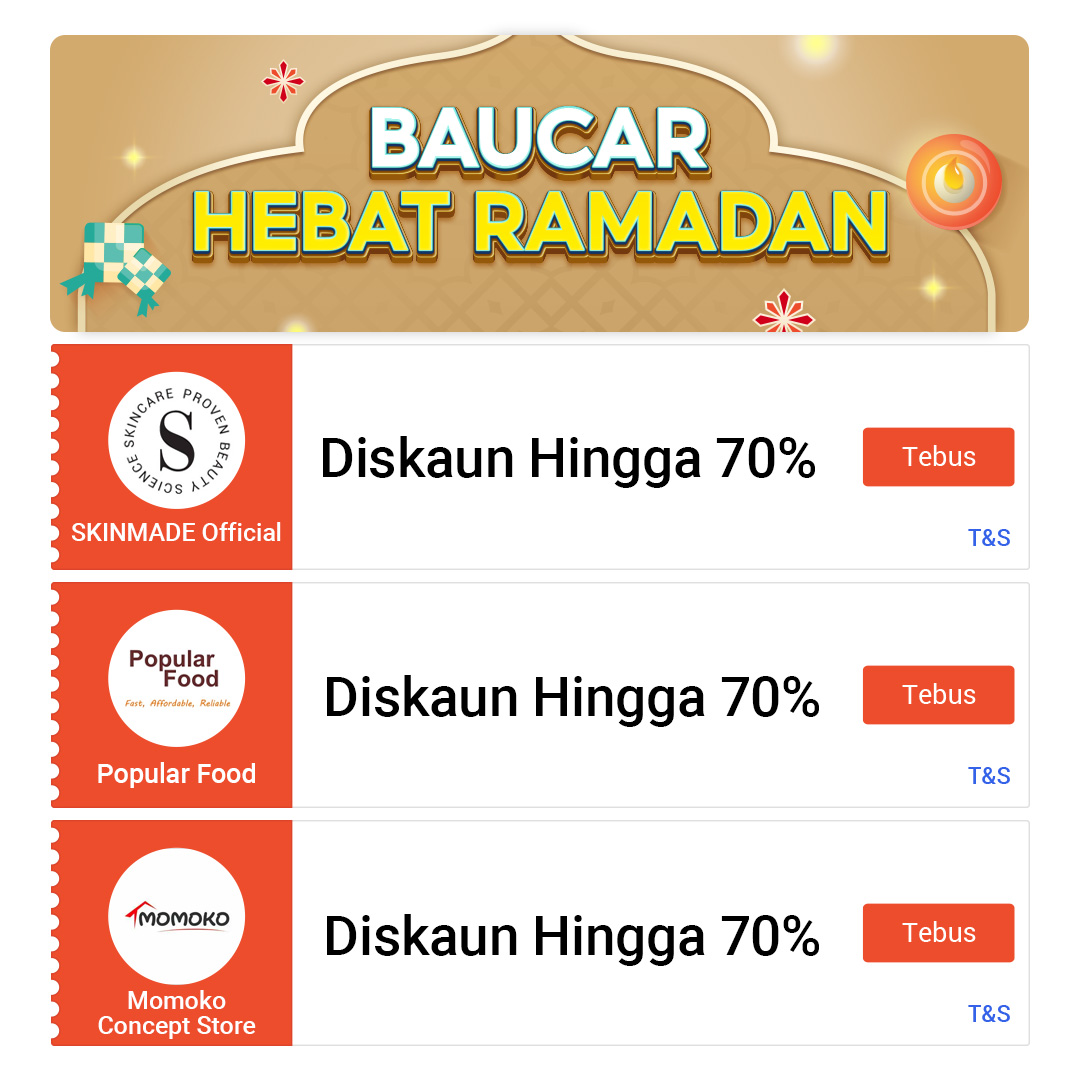 Banyak baucar yang menarik hari ni! 😍 Jom beli barang persiapan bulan puasa dengan tebus Baucar Hebat Ramadan di bawah! ✨ 

shope.ee/1VawjK2rNd

#ShopeeMY #RamadanBersamaShopee