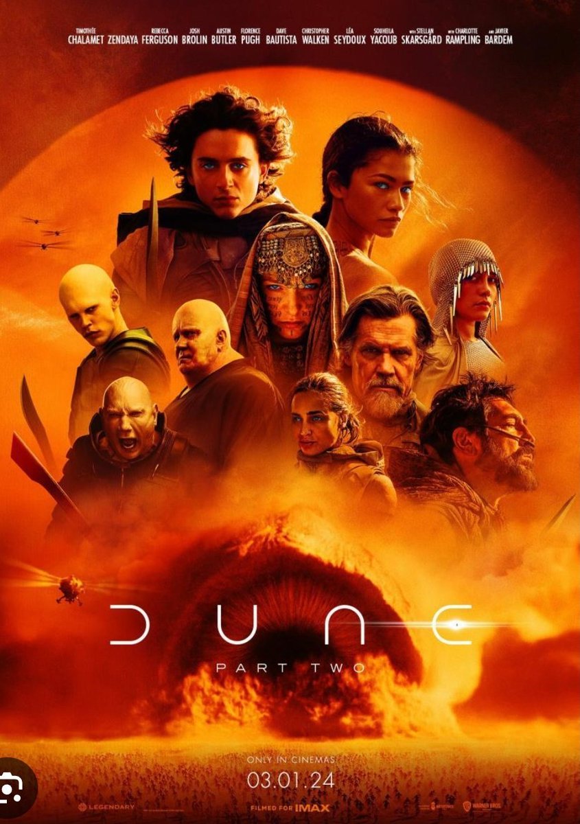 Dune Parte 2 es una absoluta obra de arte.

Casi 3 horas que se me han pasado voladas y no me importaría que fuera 1h más, que bien que está construido todo, no hay ningún momento aburrido , tiene cada planos y escenas que pelos de punta.

Que barbaridad de película.
10/10.