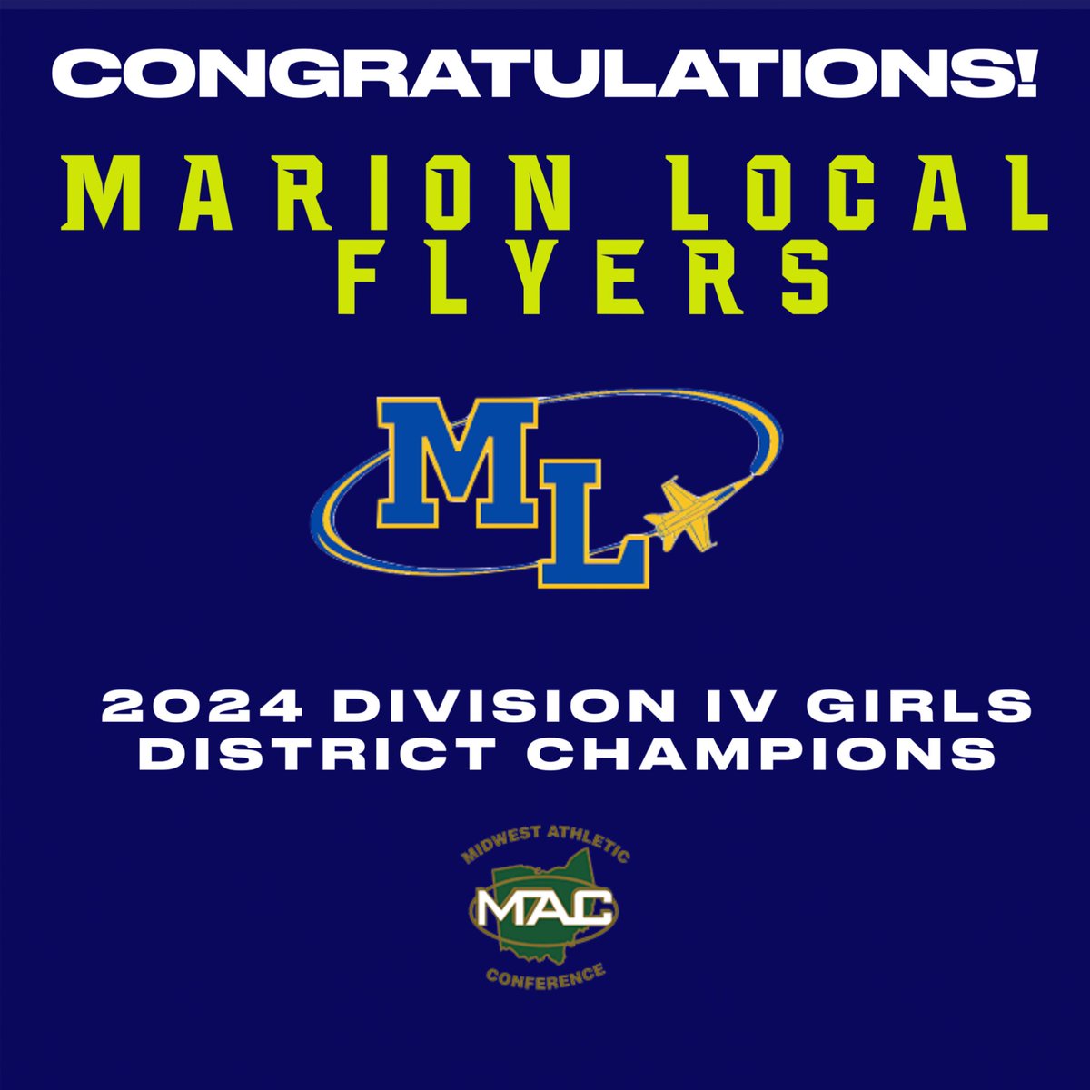 Congratulations to Marion Local on their Division IV District Championship…