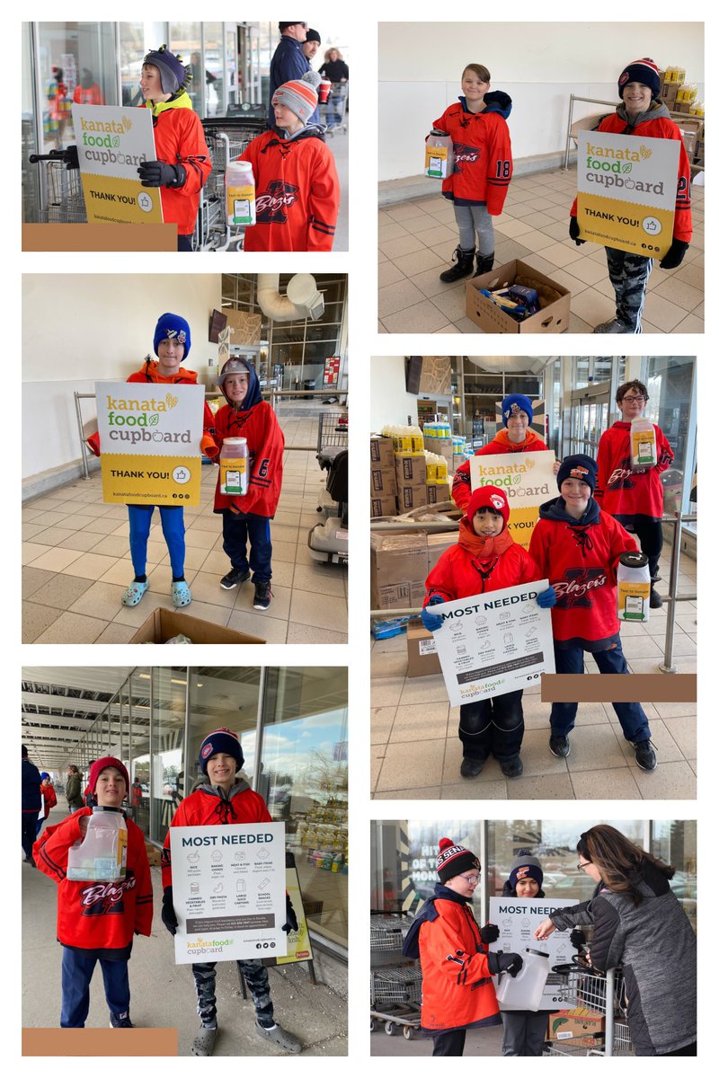 On Sunday February 27th, the Kanata Kings (U11-A1) hosted an afternoon food drive/collection for the Kanata Food Cupboard at Loblaws Kanata Centrum. Thanks to the generosity of our community, the team raised $845 in monetary donations and 8 boxes (177kg) of non perishable food!