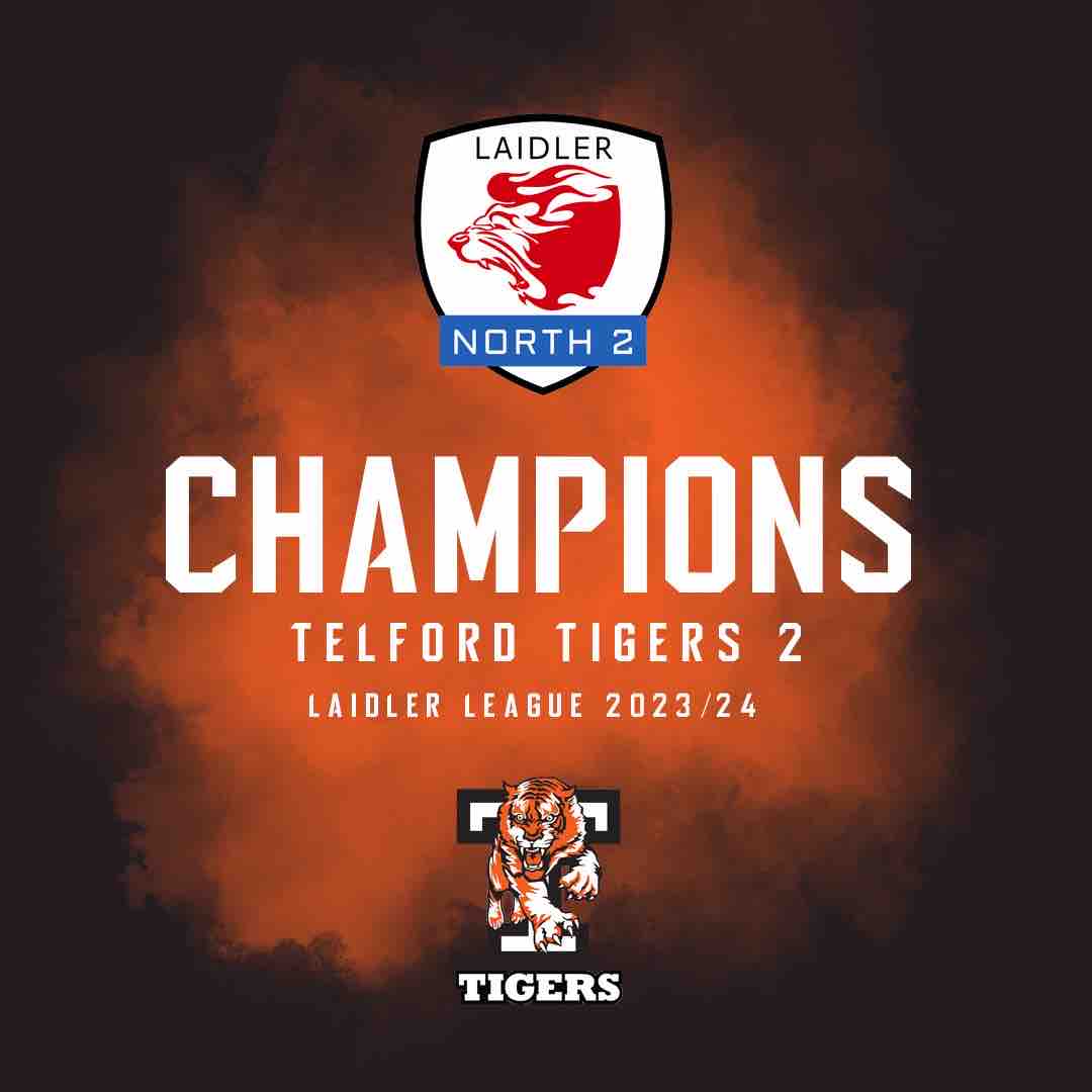 Telford_Tigers's tweet photo. 🏆 𝐋𝐀𝐈𝐃𝐋𝐄𝐑 𝐋𝐄𝐀𝐆𝐔𝐄 𝐂𝐇𝐀𝐌𝐏𝐈𝐎𝐍𝐒 🏆

Your Hexagon Telford Tigers 2 secure their second trophy in two weeks! 🏆💥

#TelfordTigers | #OneClubTwoTeams https://t.co/DQn9S5xCdt