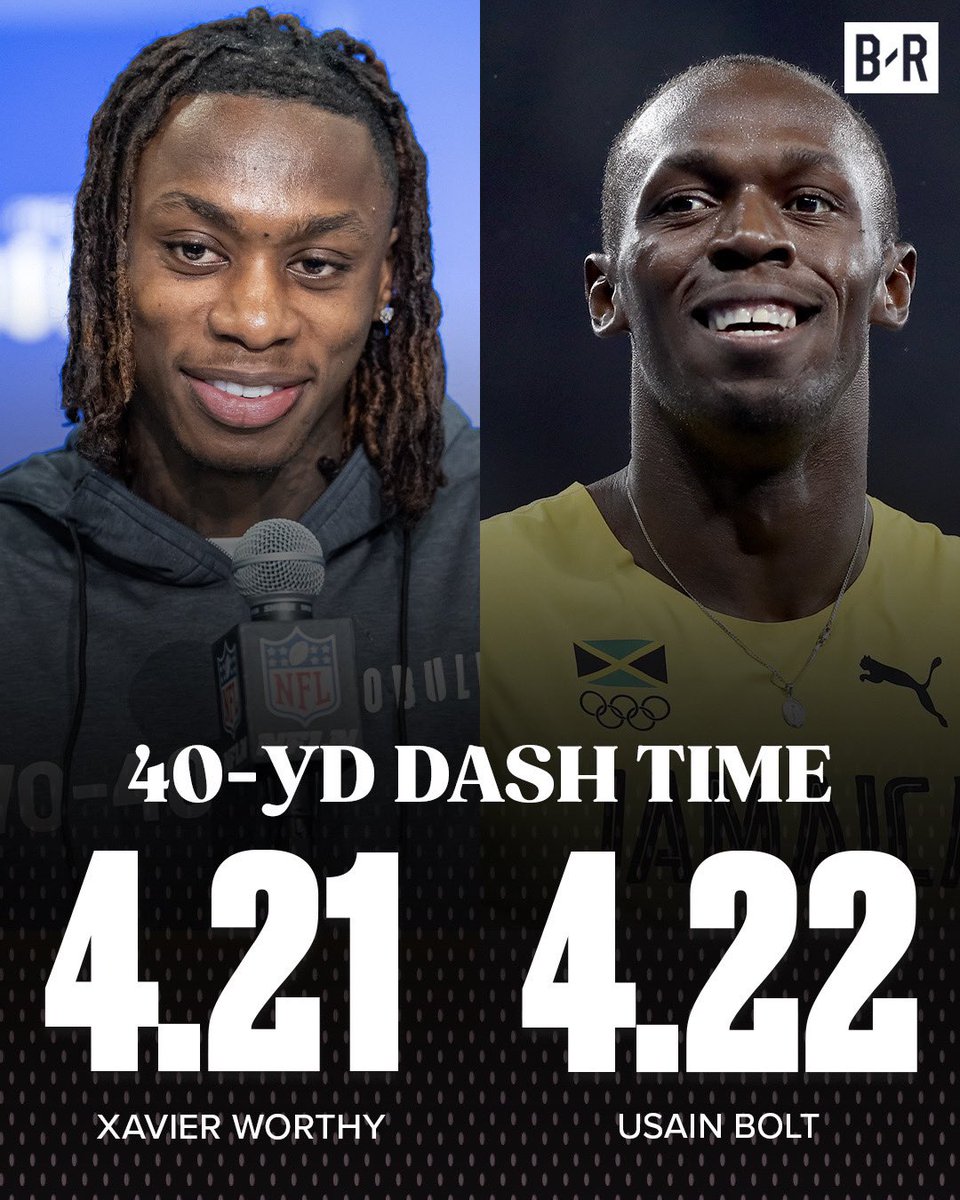 Xavier Worthy ran a faster 40-YD dash time than Usian Bolt 🤯