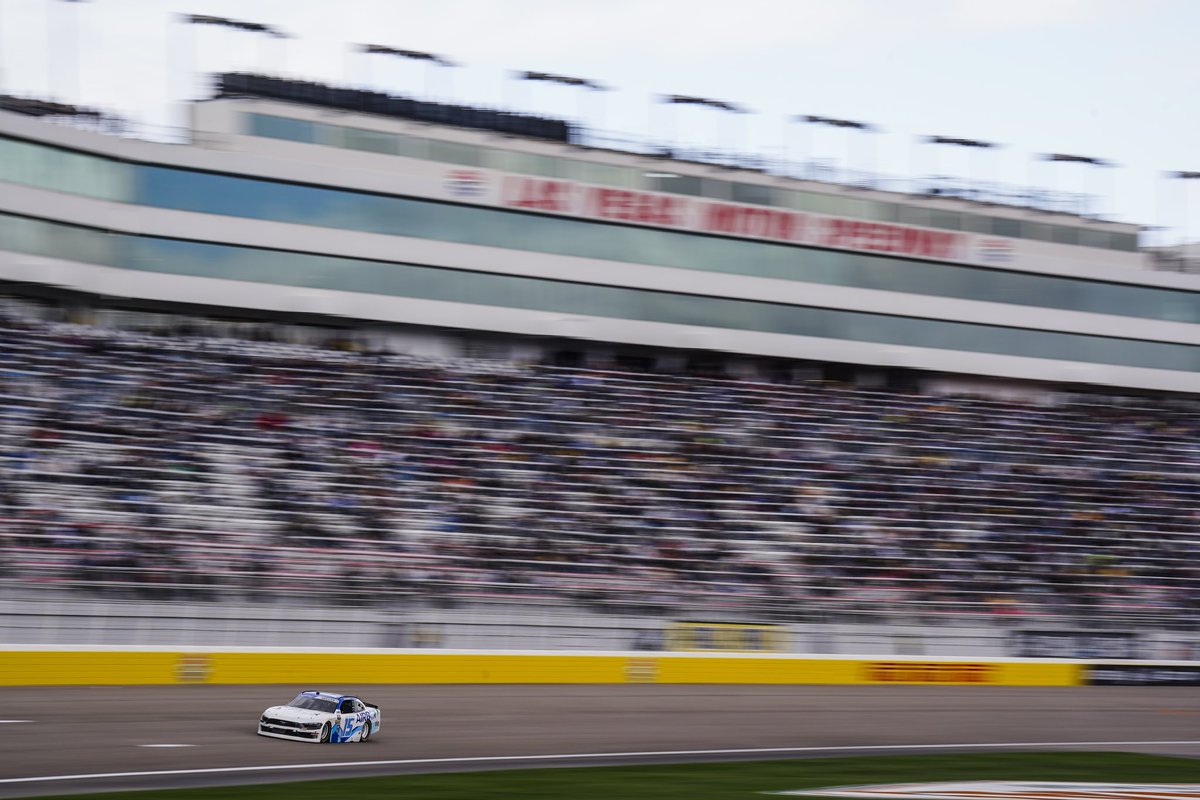 AMRacingNASCAR's tweet image. Lady Luck was finally on our side. @HailieDeegan drove the No. 15 @airboxpurifier Dark Horse Ford Mustang home to a 15th place finish @LVMotorSpeedway 🎰🎲