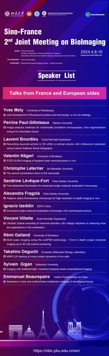 Liangyi Chen (@orangeroad2017) on Twitter photo The formal announcement of Sino-France
2nd Joint Meeting on Biolmaging! A great symposium with a great lines of speakers! Thanks to <a href="/SalameroJean/">Jean SALAMERO</a> and Laurent Bourdieu for working together to make it possible.👏 The formal announcement of Sino-France
2nd Joint Meeting on Biolmaging! A great symposium with a great lines of speakers! Thanks to <a href="/SalameroJean/">Jean SALAMERO</a> and Laurent Bourdieu for working together to make it possible.👏