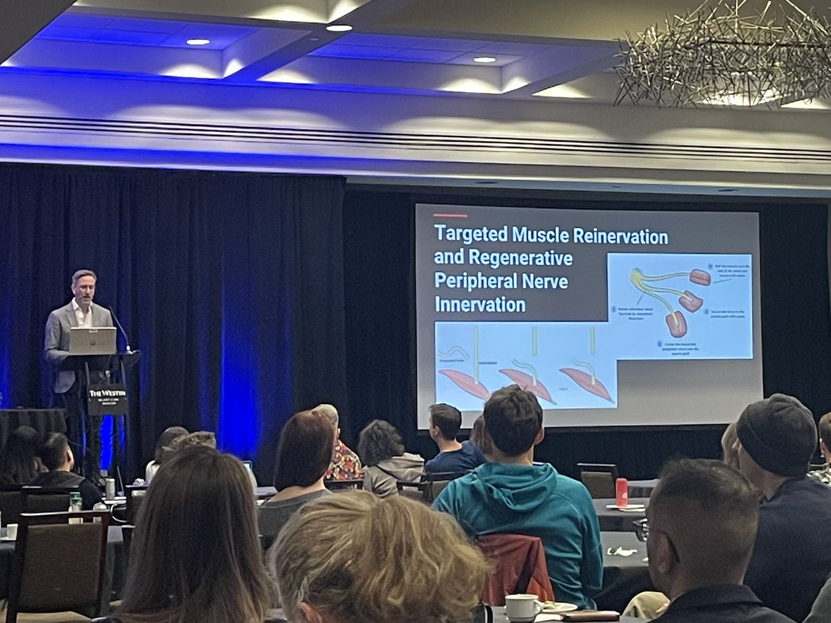 Fascinating talk by Dr. Paul Hindle on pain mgmt for osteointegration surgery and targeted muscle reinnervation. #WAS2024 @WhistlerAnesth 

Gotta love when a surgeon tells a room of anesthesiologists that peripheral nerve catheters lead to better outcomes for amputee pts.