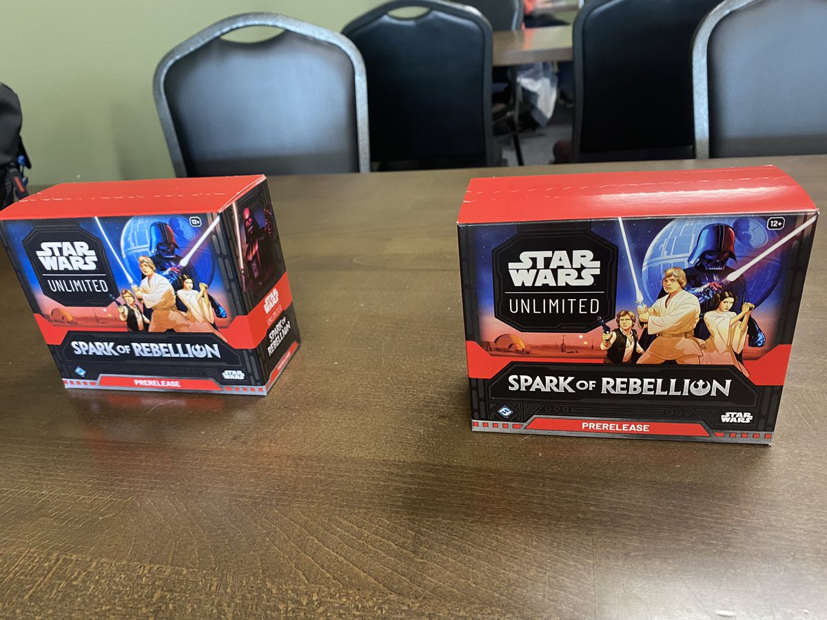 DShoptaw's tweet photo. I don't usually do deck building games but I went to a pre-release for Star Wars Unlimited and really enjoyed playing! I was better at it than the boy even! https://t.co/pgptTH72a4