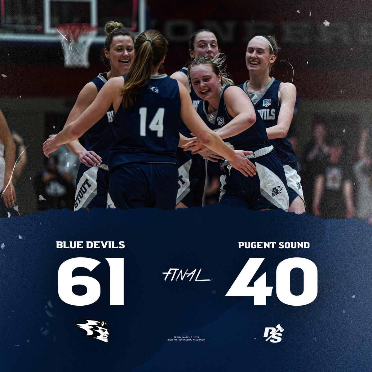 On to the Sweet 16! The Blue Devils are still dancing and will play Transylvania next Friday!