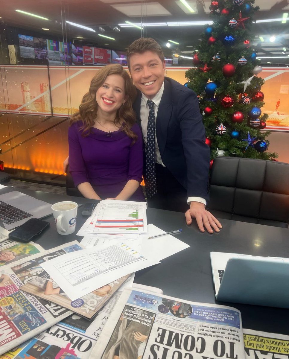 Patrick and I will be hosting breakfast this morning on @GBNews. Join us from 6am @PatrickChristys 🔥 (Yes, it was Christmas the last time we presented together 😂)