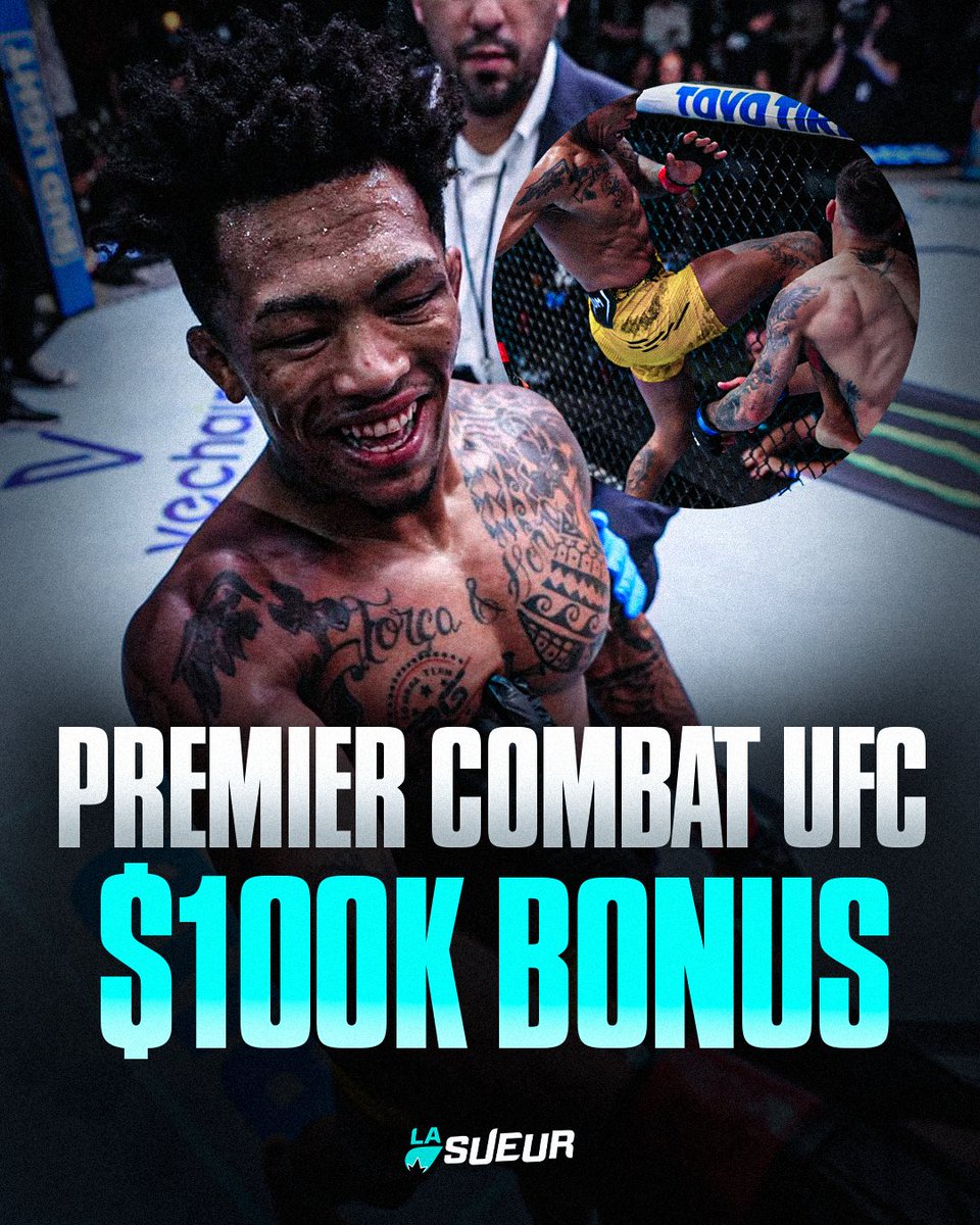 💸 Pour son premier combat à l’UFC, Vinicius Oliveira remporte 100k dollars de bonus grâce à son énorme KO (Flying Knee) ! 🔥

#UFCVegas87