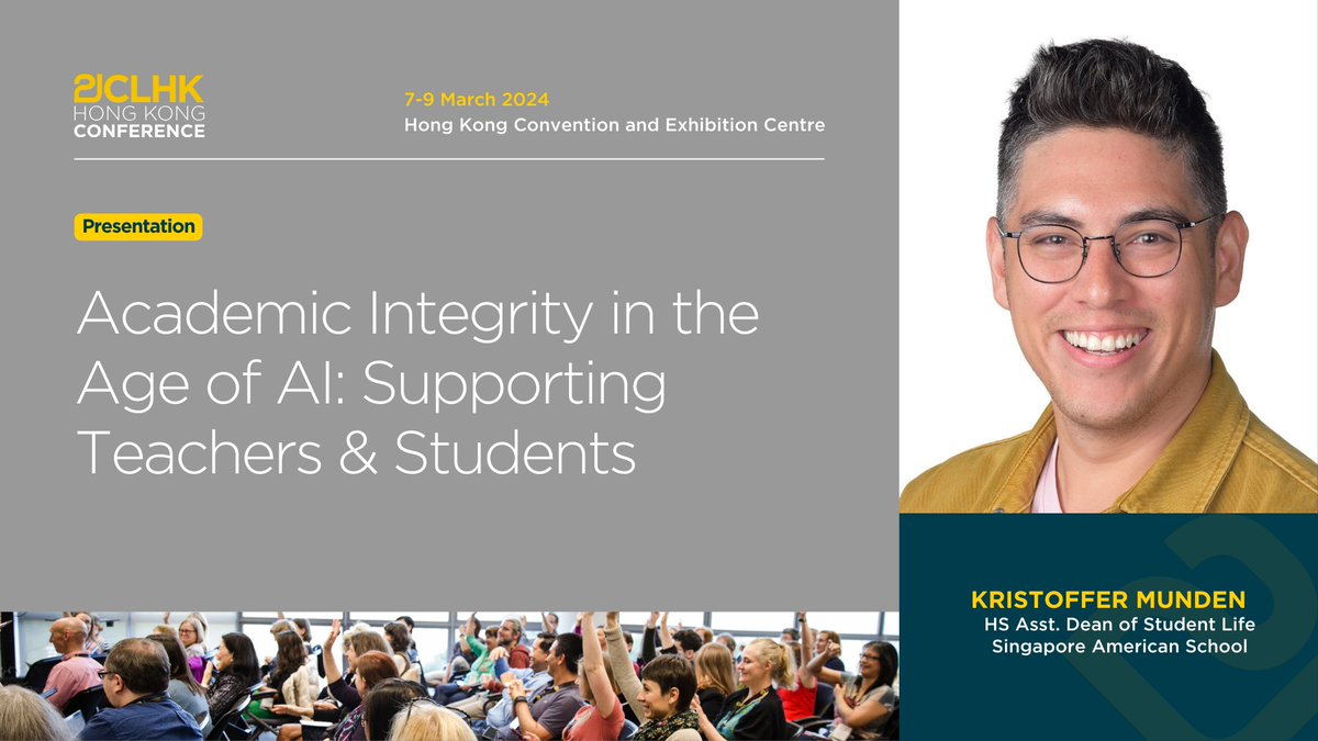 Discussion about AI is everywhere - and it is important to also discuss its implications for academic integrity and how we can help teachers and students navigate this new frontier! Join me for the conversation at #21CLHK #edchat #edtech