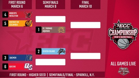 The bracket is set! Come support your Redhawks Wednesday March 6th at the VAC against UDC. Tip-off is 7pm