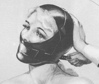 NicoleBound78's tweet photo. For #NamesakeDay we'll explore the "Gwen Hood". John Willie (1902-62) was an artist who developed Sweet Gwendoline in the late 1940's. She was a bondage prone damsel that found herself in a unique hood that eventually was named after her.
Gwen by Willie
@NanaDesires https://t.co/zWbsS0hHzW
