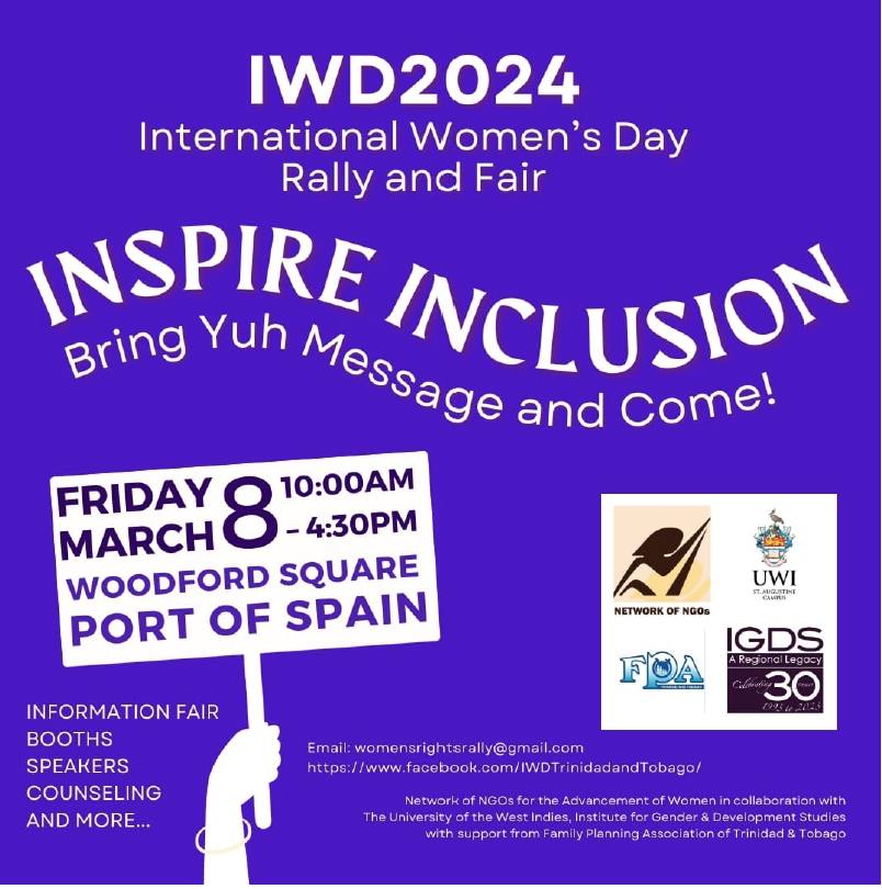 Check out IWD2024 - International Women's Day Rally and Fair
Friday, March 8, 2024.

Details below