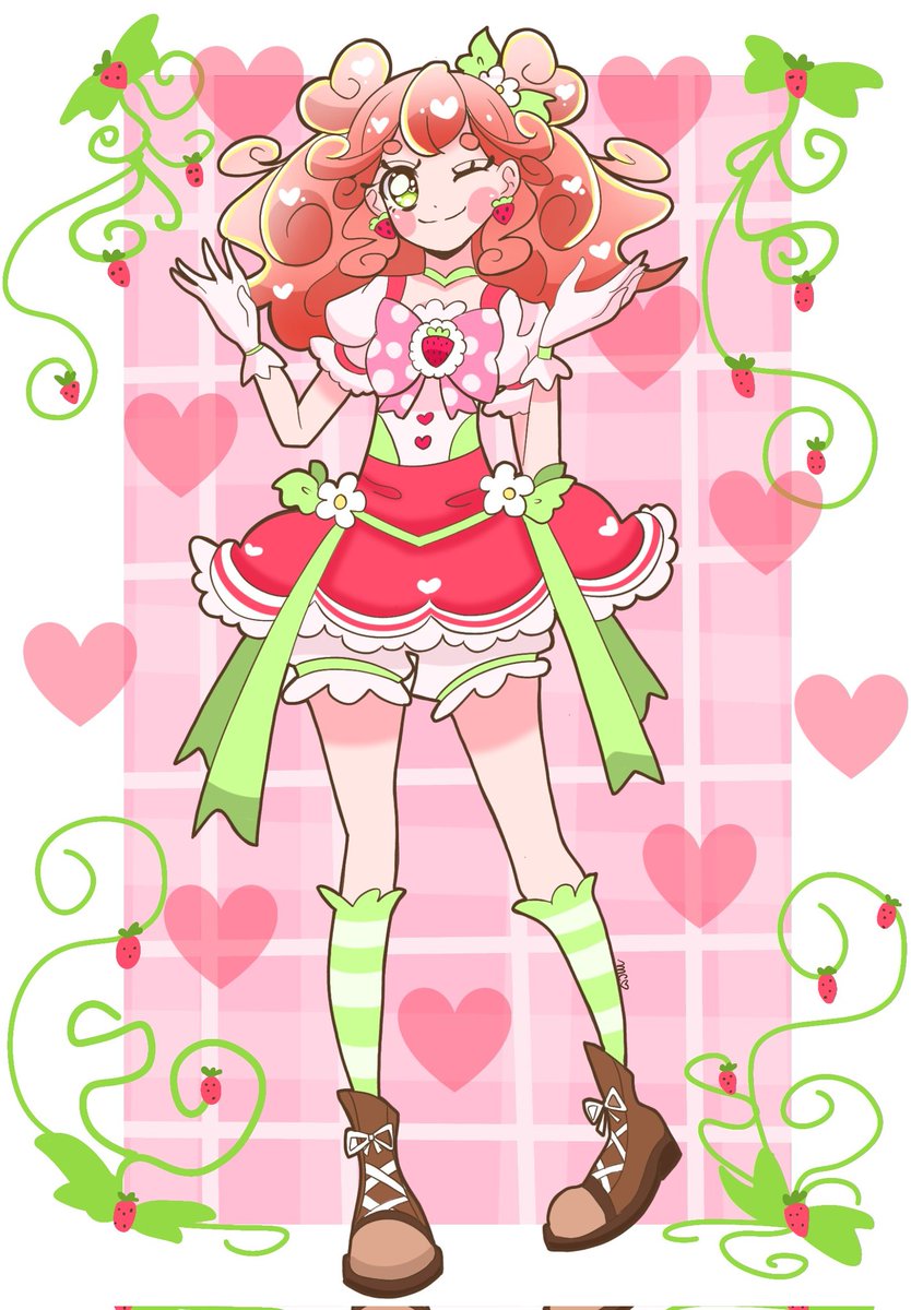 I tried to do something different so I made strawberry shortcake as a magical girl or precure, do you like it? #precure #prettycure #precure2024 #strawberryshortcake #magicalgirl