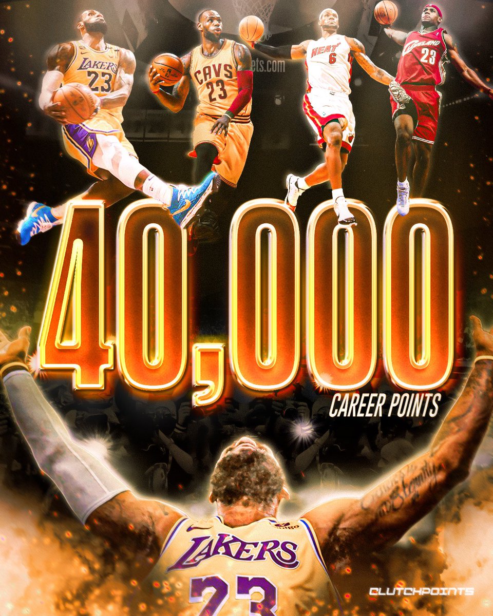 40,000 CAREER POINTS FOR THE KING 👑 LeBron James is the only player to EVER reach this mark 🔥