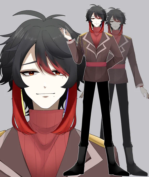 【仕事情報】Rukucars( #Rukucars_4649 )さんの男装立ち絵を描かせていただきました(デザインは別の方です)※掲載許可済み初めてVTuber体制作できて嬉しい〜!モデリングが楽しみ 