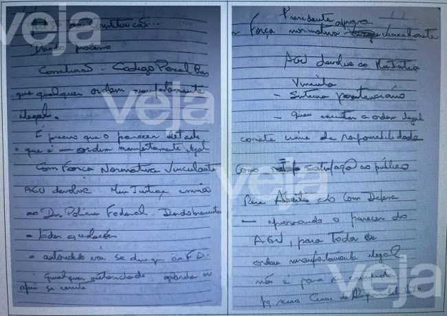 camarotedacpi's tweet photo. 📓 O DIÁRIO DE HELENO

A Polícia Federal encontrou na agenda pessoal do general Augusto Heleno um compilado de anotações que apontam para medidas que poderiam tolher o trabalho da corporação e, no limite, levar à prisão de delegados.

É o que informa Laryssa Borges na Veja. https://t.co/2TGrquTdNg