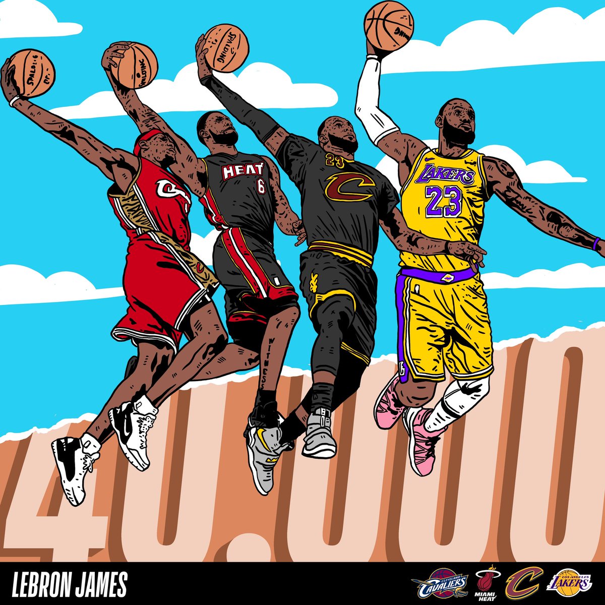 Rare Air… The only NBA player to reach this unbelievable goal… never in my lifetime did I think I’d see someone crack 40,000 points.. Congrats @KingJames on this mind blowing achievement… #lebron #lebronjames #lbj #record #lalakers #laker #cavs #heat #nba #nike #witness