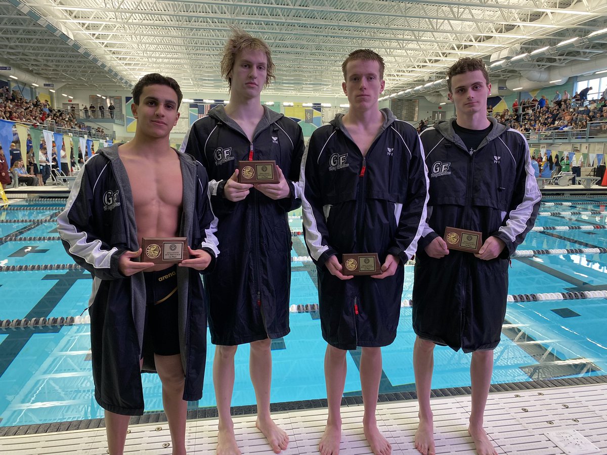 Congratulations also to Logan Bjerke on his 3rd place (1st Team All State) finish in the 100m Breaststroke and the 400m Free Relay team on their 3rd place finish today. 
FINALLY…with only 5 individuals scorning points, your KnightRiders are this years State Runner-Up😤✌️ #RideOn