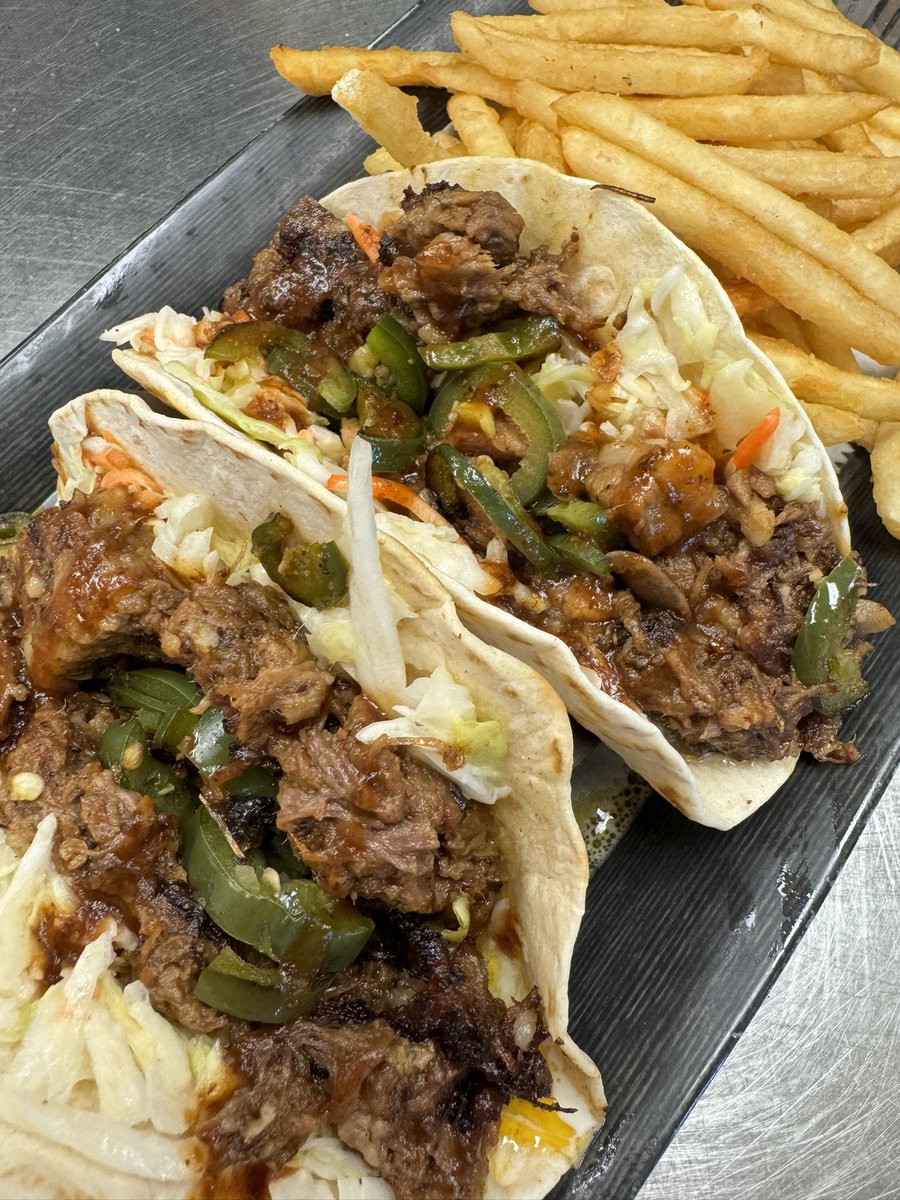 Yes! We do lunch too. These are our best selling Brisket Tacos! Everything is made in house which makes this dish such a delight! Come see us for a perfect Funday Sunday tomorrow!