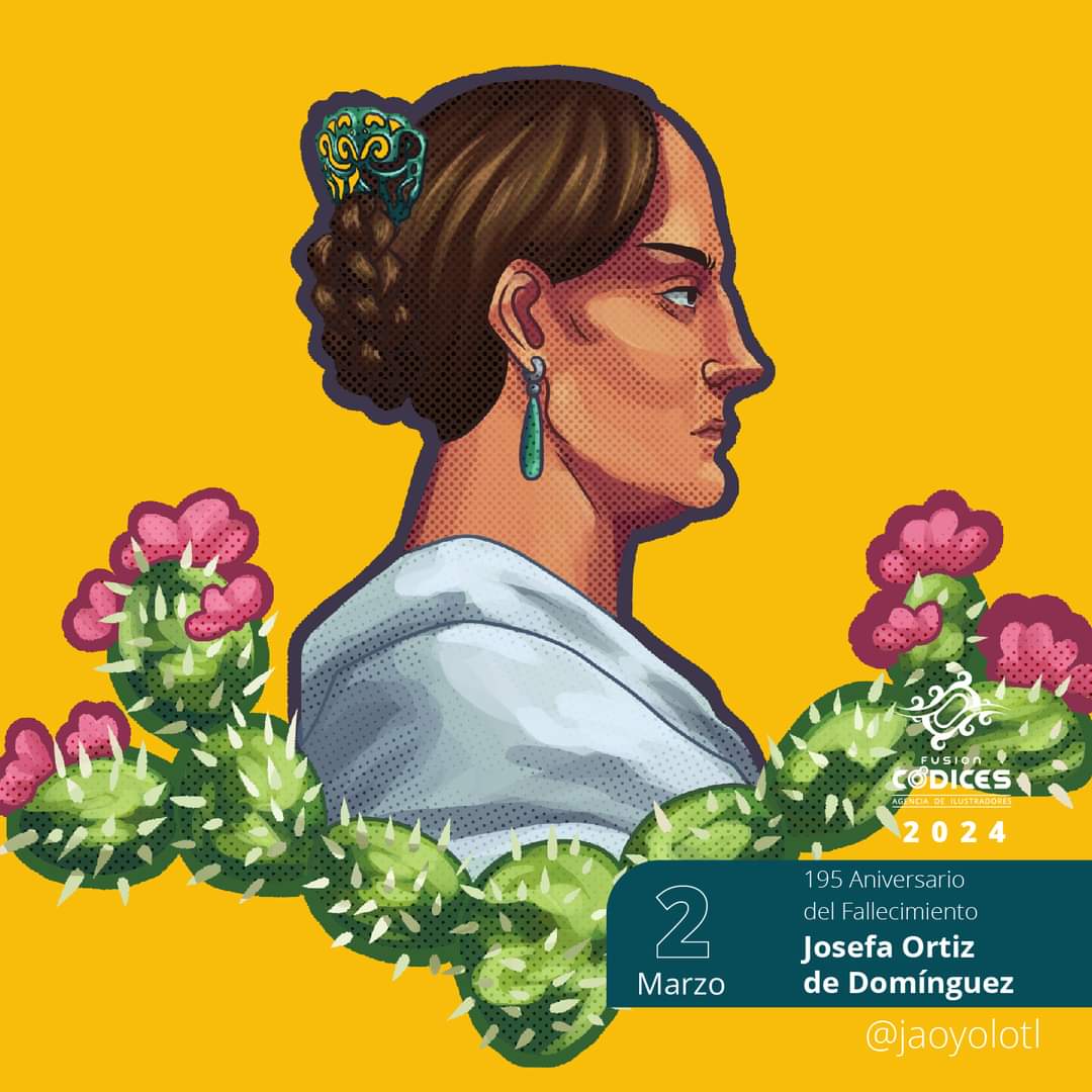 fusioncodices's tweet photo. 🇲🇽 Se conmemora el 195 aniv. del fallecimiento de Doña Josefa Ortiz de Domínguez, figura en la historia de México. 🇲🇽

Conocida como “La Corregidora”.
ilustracion de JaoYolotl 

#fusioncodices #México #ilustración #illustration #josefaortizdedomiguez #lacorregidora #queretaro https://t.co/Y0qGAr558c