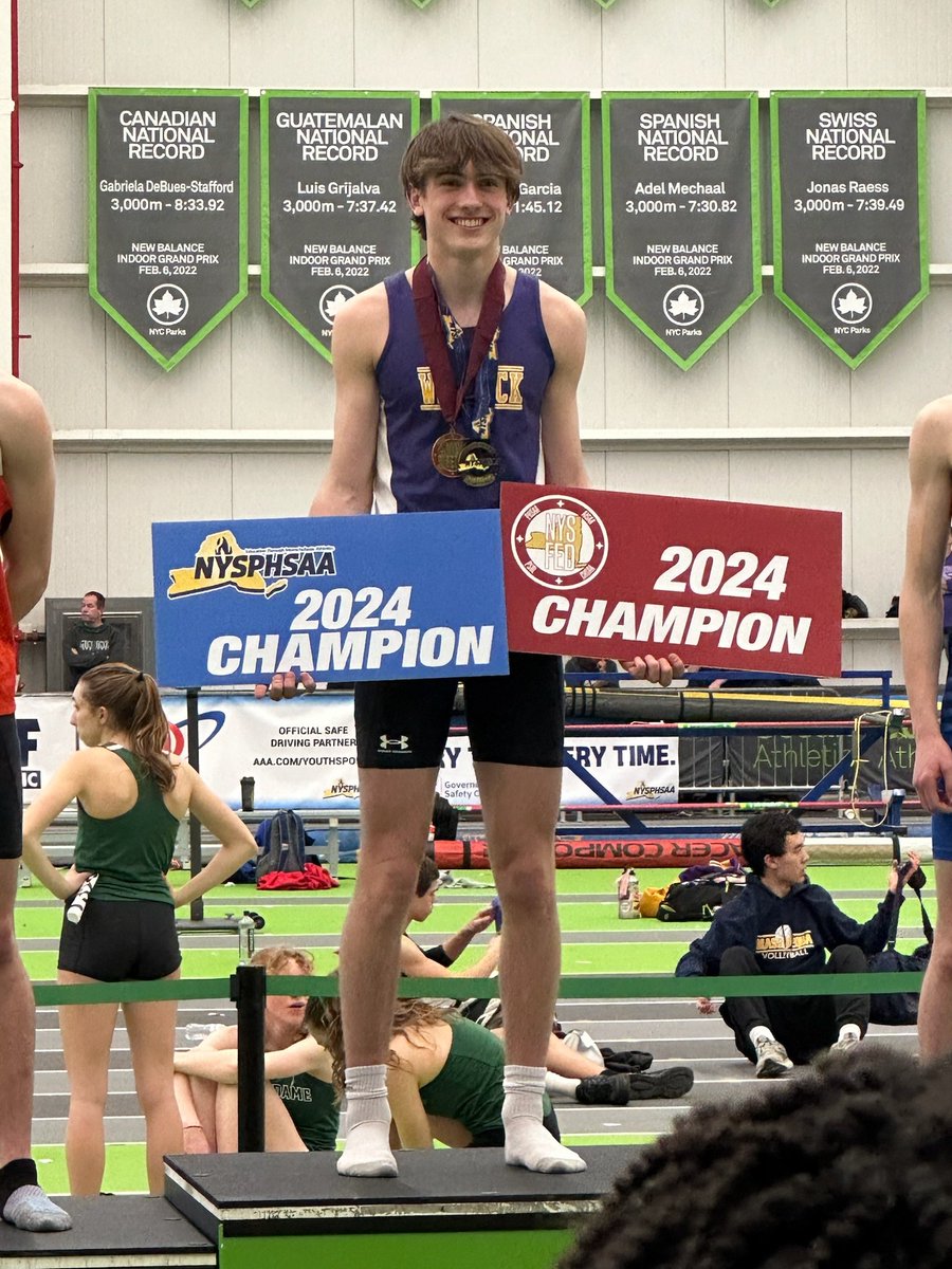 Warwick's Luke Beattie wins Indoor State Title in the Pole Vaul at 16'0" in NYSPHSAA State Championships in NYC today. Go Wildcats!