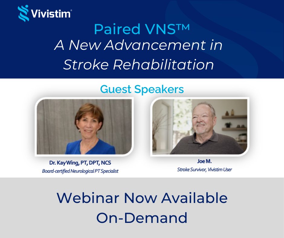 💻 Great news! All of our Vivistim Victory webinars are now available on-demand. 

Click here to access each webinar and review Vivistim safety information: bit.ly/3TjhpFD

#vivistimvictory #vnsforstroke #stroketherapy #strokerehab #strokerecovery #strokeeducation