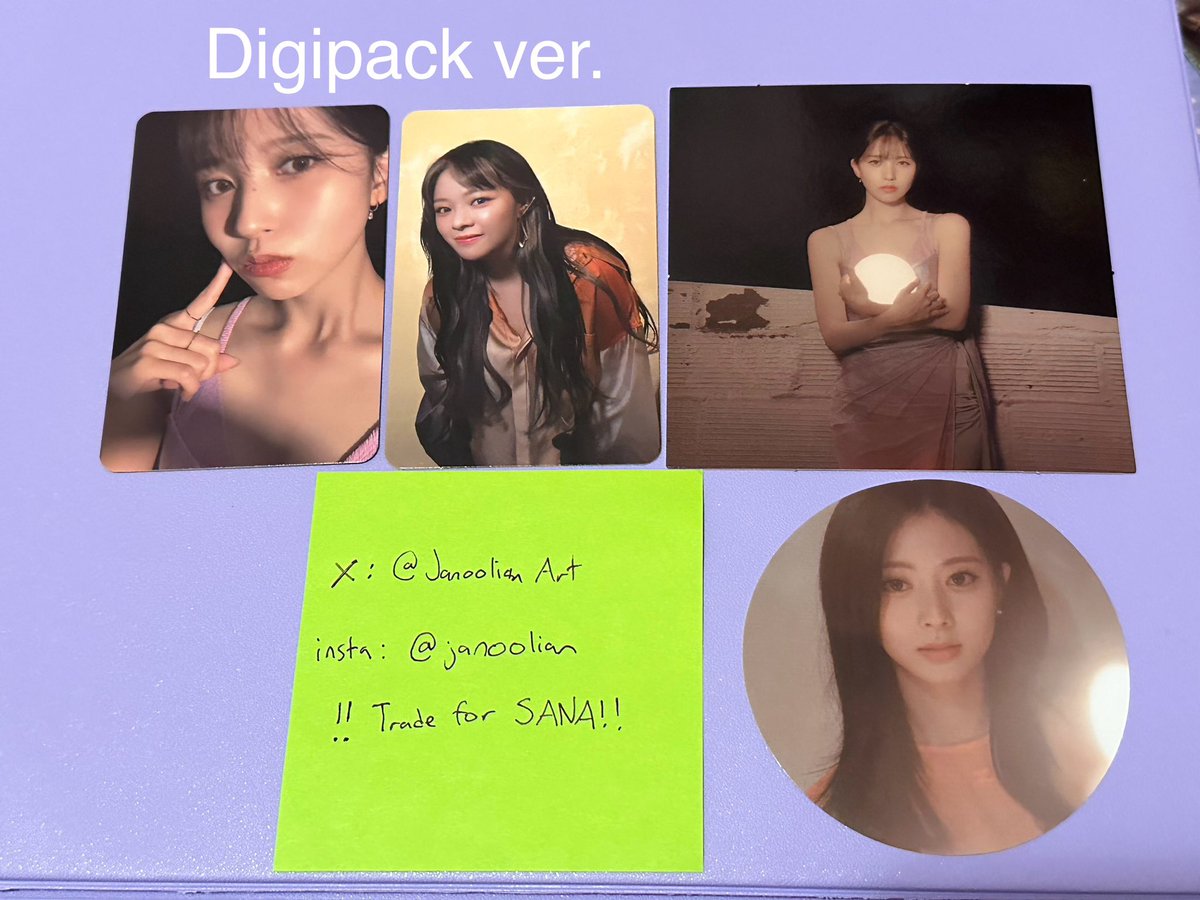 JanoolianArt's tweet photo. WTT/WTB TWICE With Youth
Looking for SANA inclusions
Can trade or buy 
Open to international (based in Canada)
@TWICE_trades #twice #twicetrades #WITHYOUth https://t.co/48DvP9cjpy