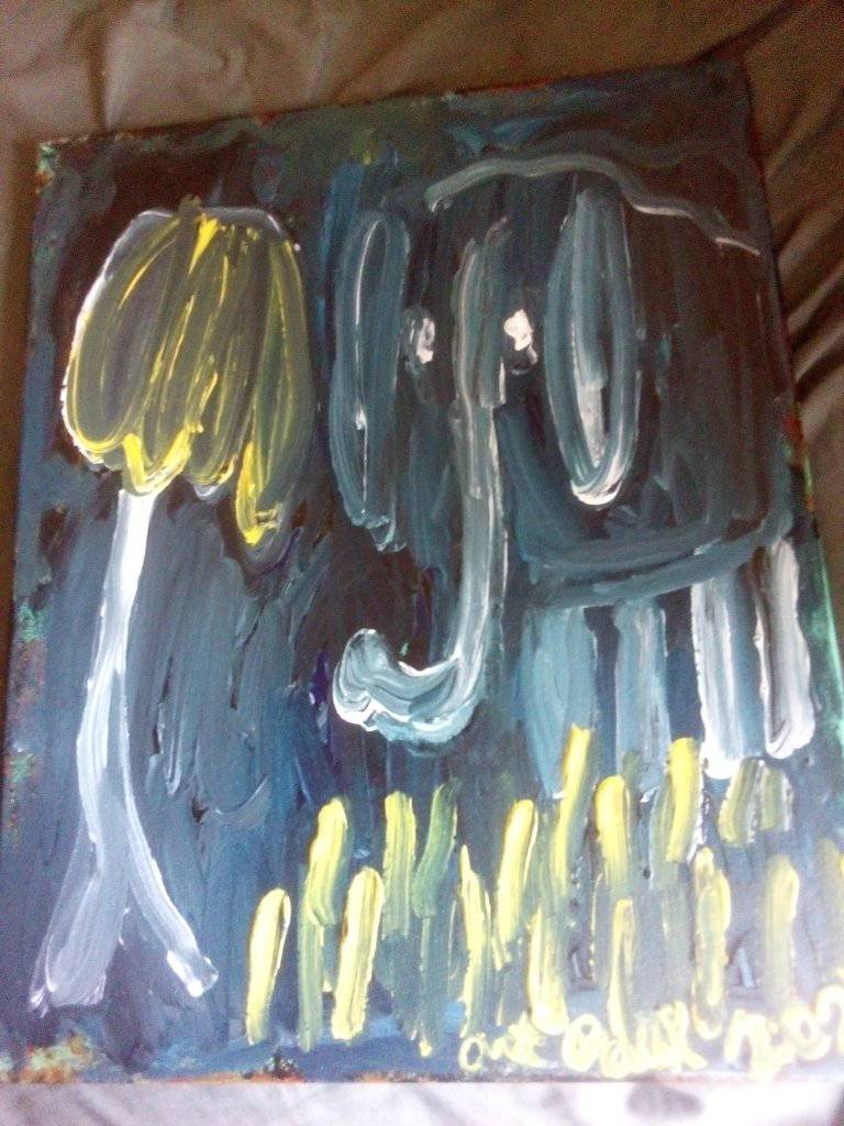 Elephant by Art Paul Art Paul Schlosser Acrylic on Recycled Canvas 20 inches by 16 inches #fypシ #artbyartpaul #foryou #elephant #artpaulschlosser #trees