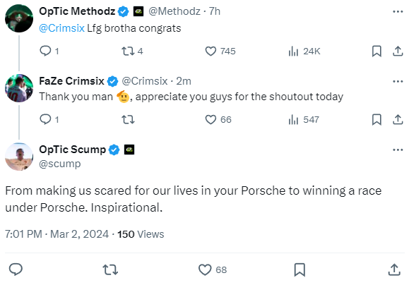 Scump showing love for Crimsix things you love to see 