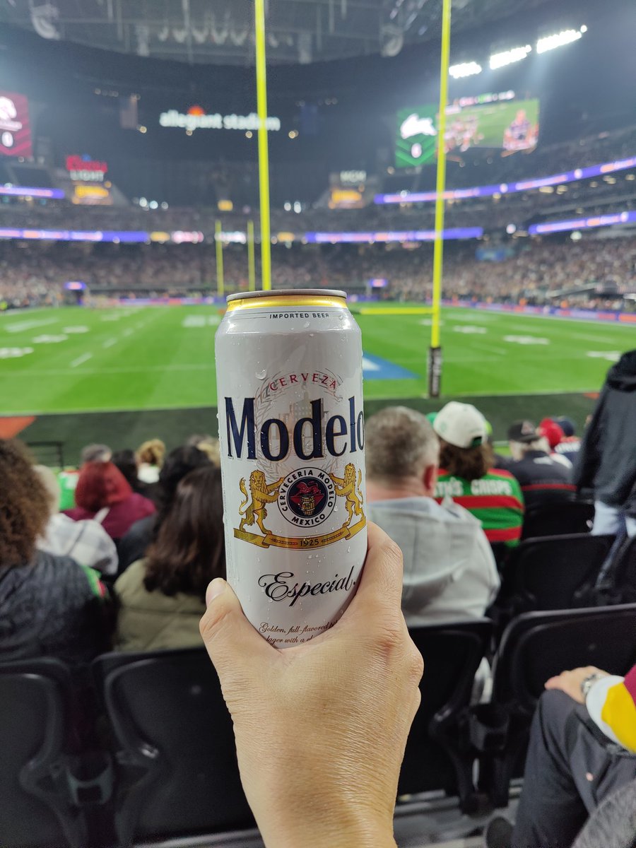 Beer seller said his beer sales were bigger than the Superbowl .  

#NRLVegas #nrl #nfl